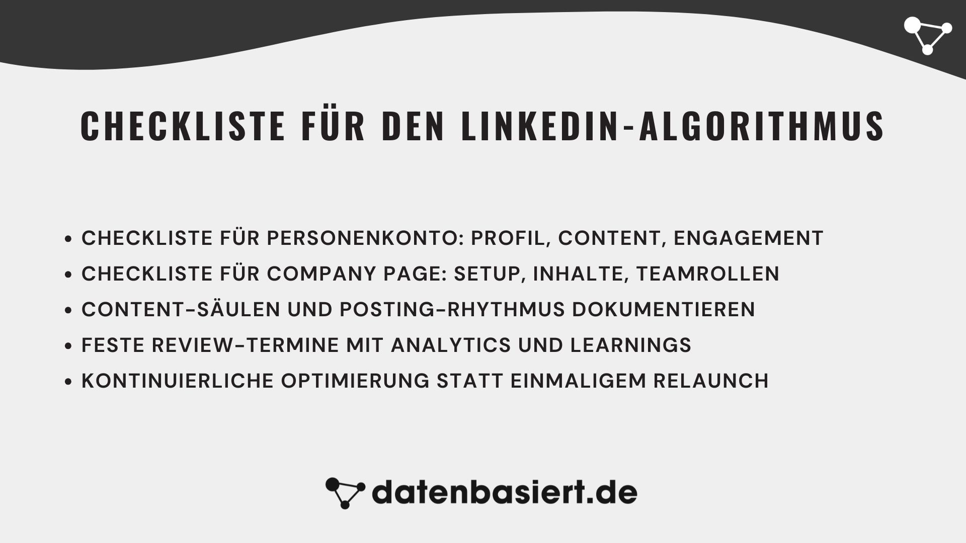 datenbasiert.de Checkliste für den LinkedIn-Algorithmus