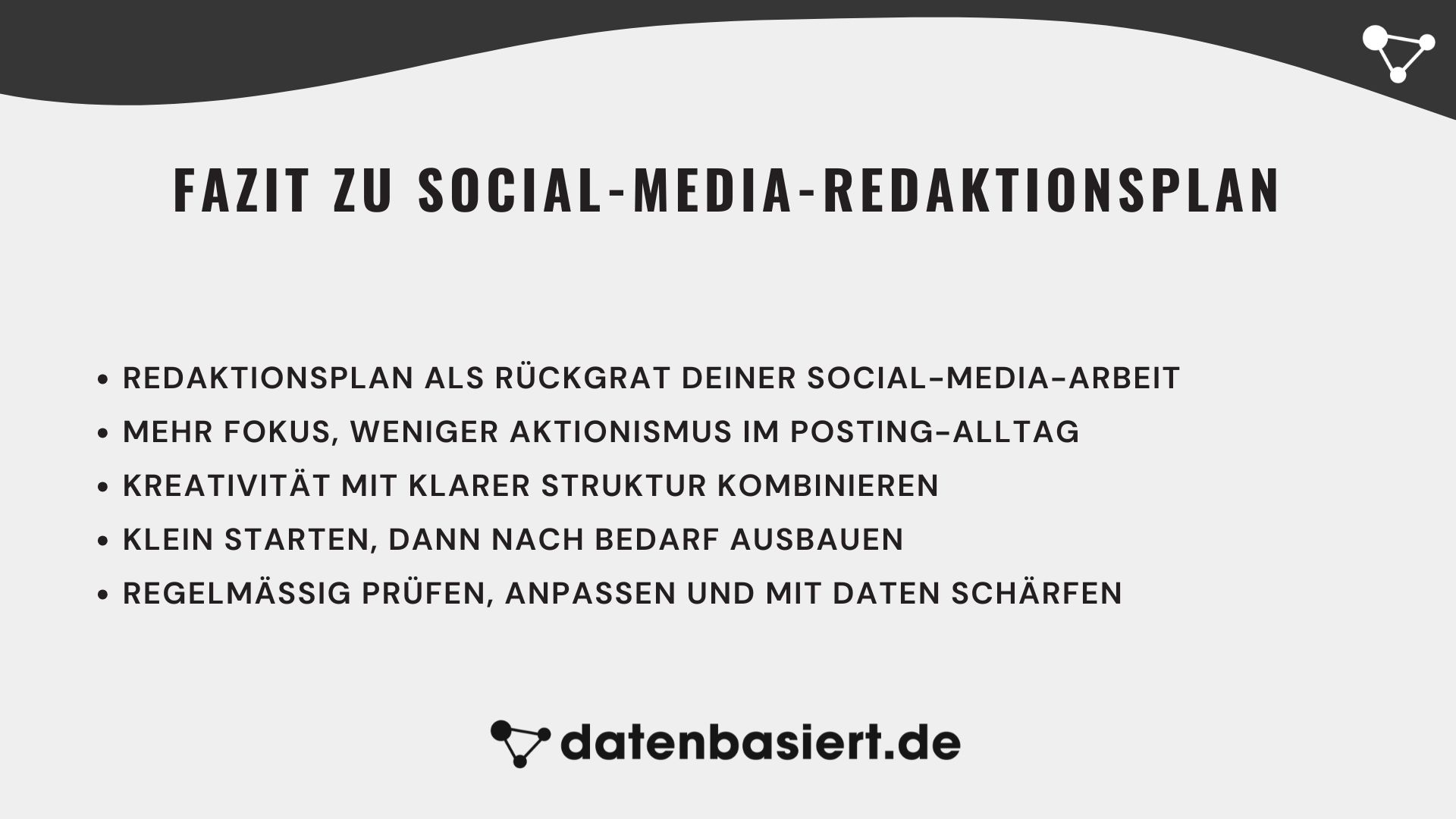 datenbasiert.de Fazit zu Social-Media-Redaktionsplan