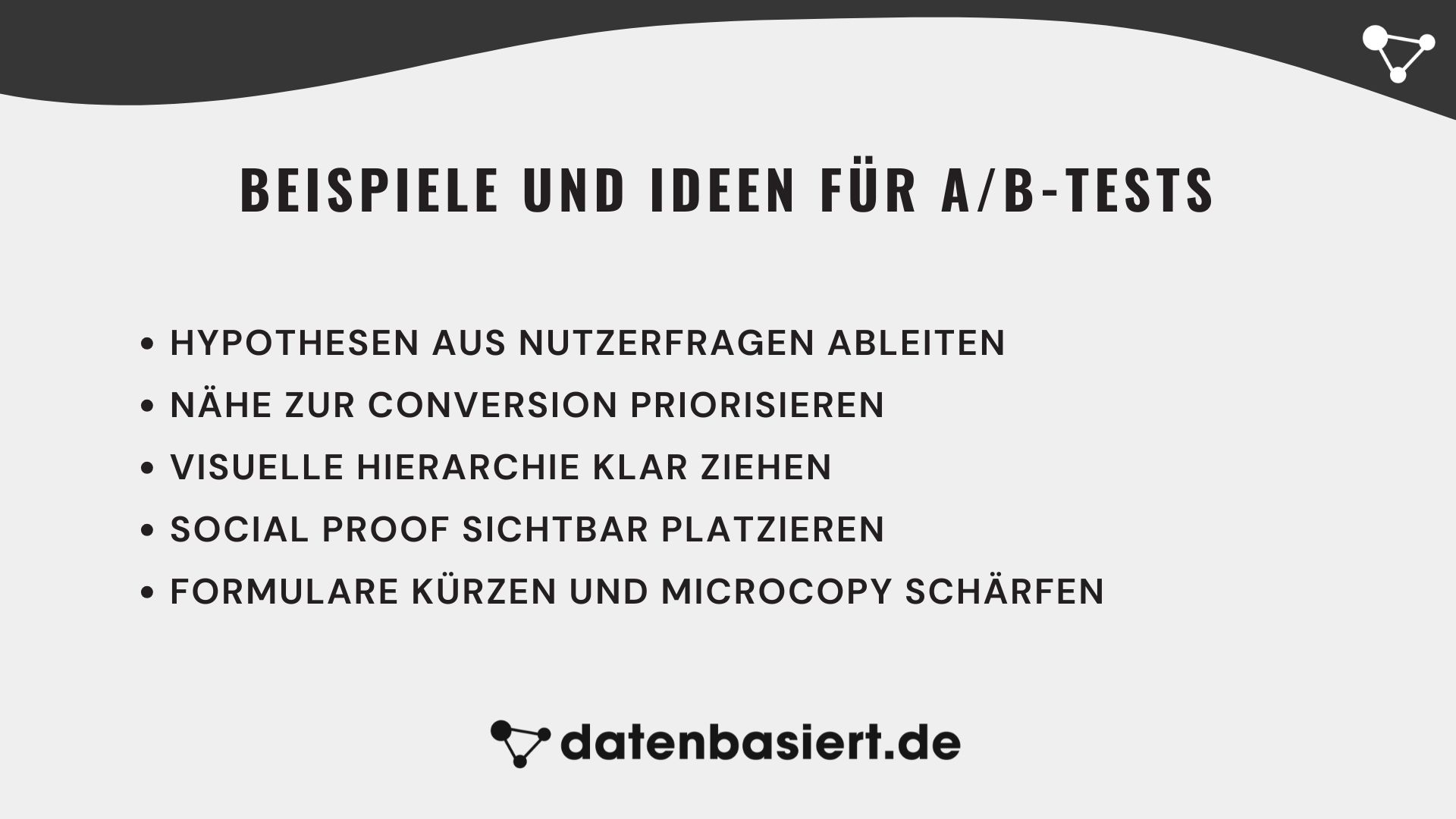 Beispiele und Ideen für A/B-Tests