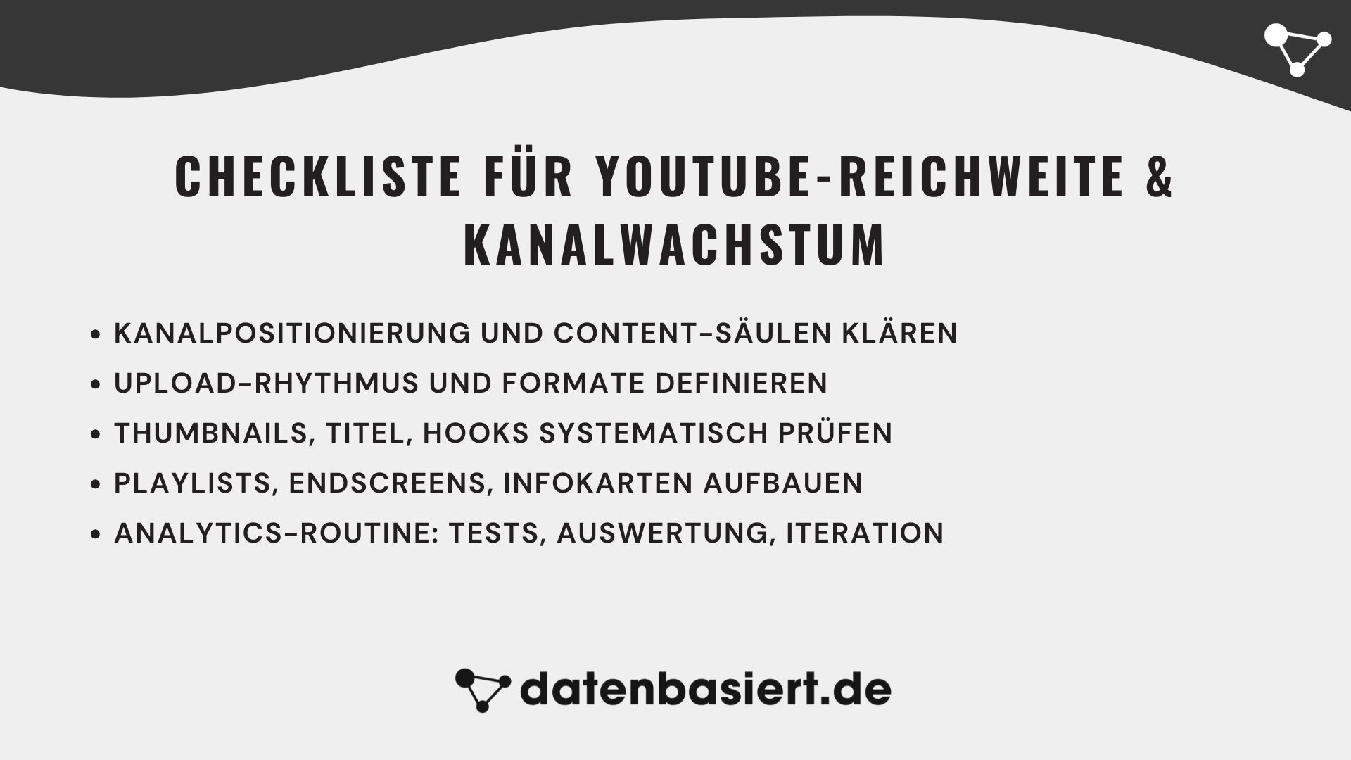 datenbasiert.de Checkliste für YouTube-Reichweite & Kanalwachstum