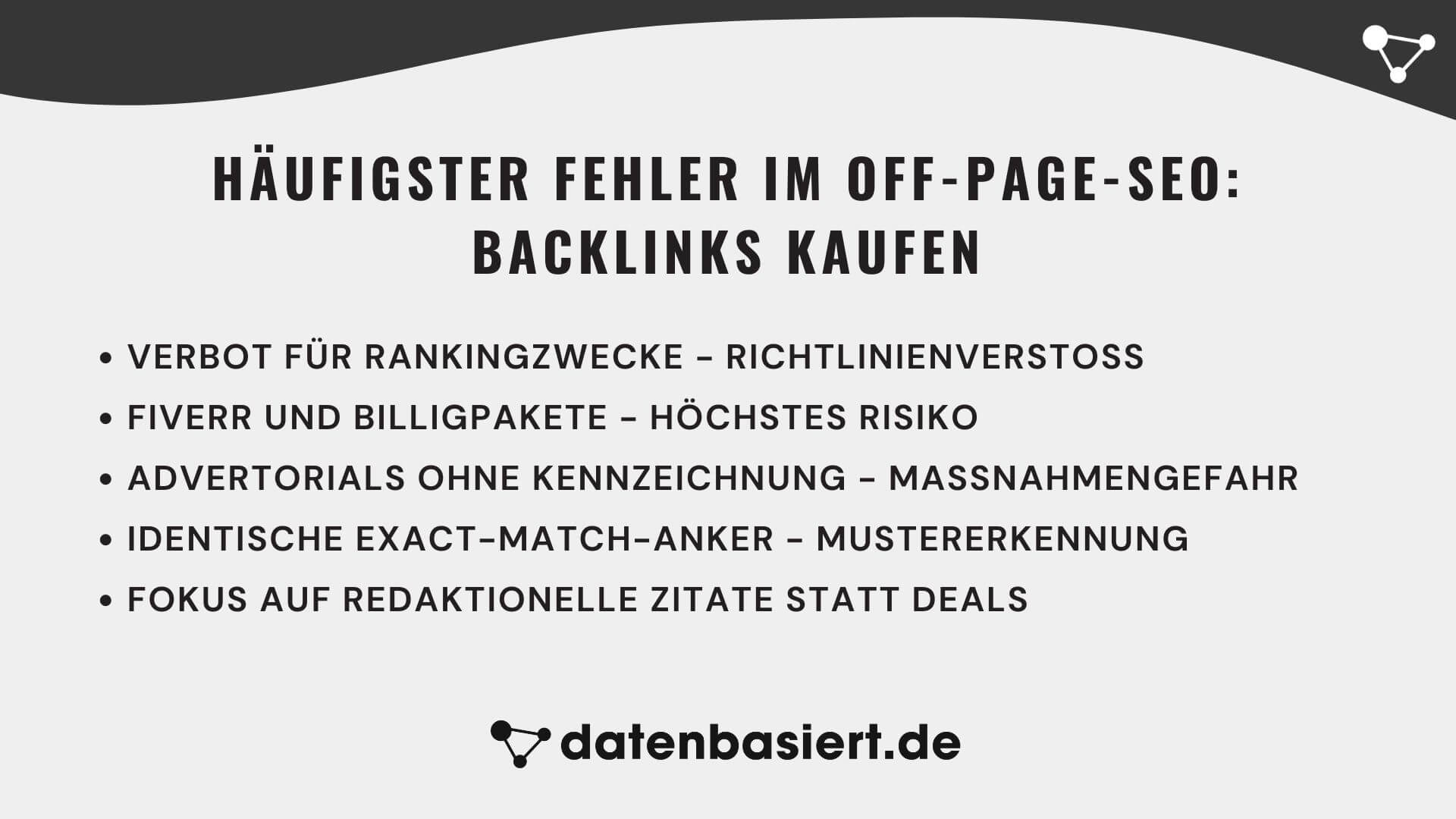 Häufigster Fehler im Off-Page-SEO Backlinks kaufen