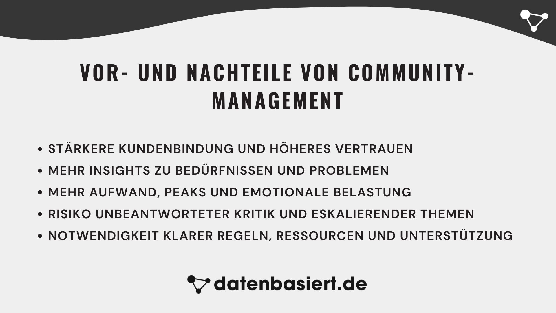 datenbasiert.de Vor- und Nachteile von Community-Management