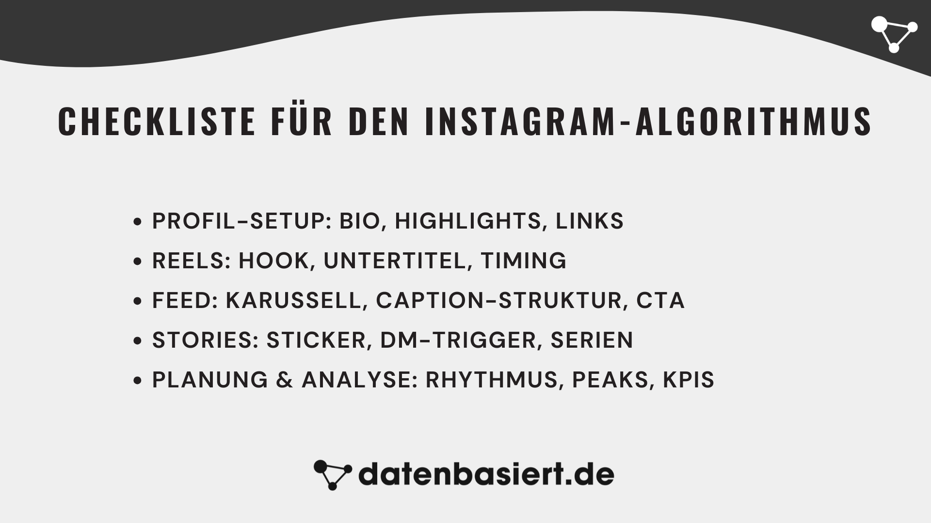 datenbasiert.de Checkliste für den Instagram-Algorithmus 2025: Instagram-Algorithmus beeinflussen