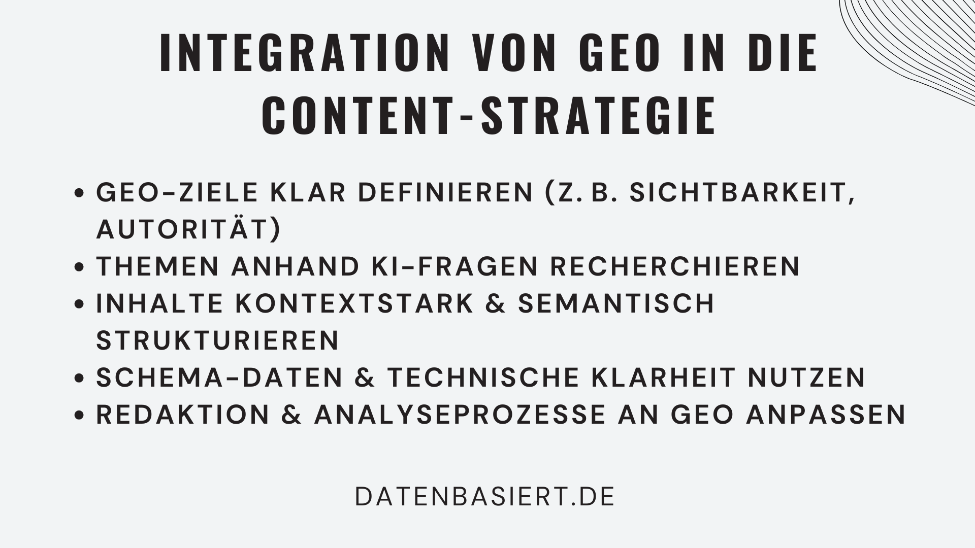 Integration von GEO in die Content-Strategie