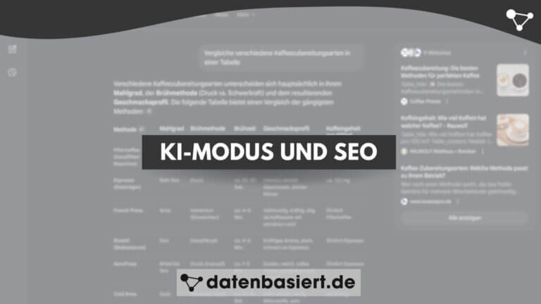 datenbasiert.de KI-Modus und SEO im Fokus. So reagierst du auf KI-Modus, stärkst Snippets, setzt Schema richtig ein und behältst Klicks. Mit klaren Schritten.