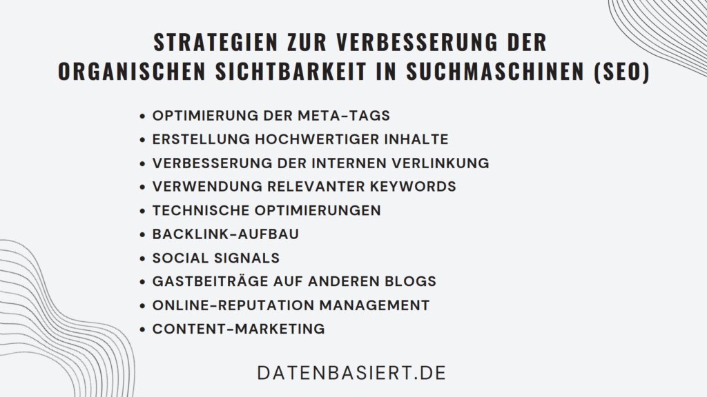 Strategien zur Verbesserung der organischen Sichtbarkeit in Suchmaschinen (SEO)